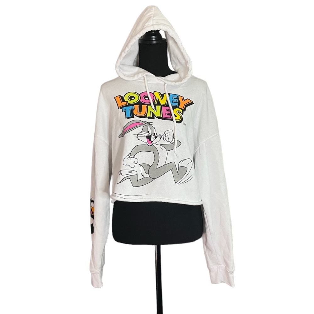 LOONEY TUNES CROPPED HOODED SWEATER Size XL SKU:LTBugs